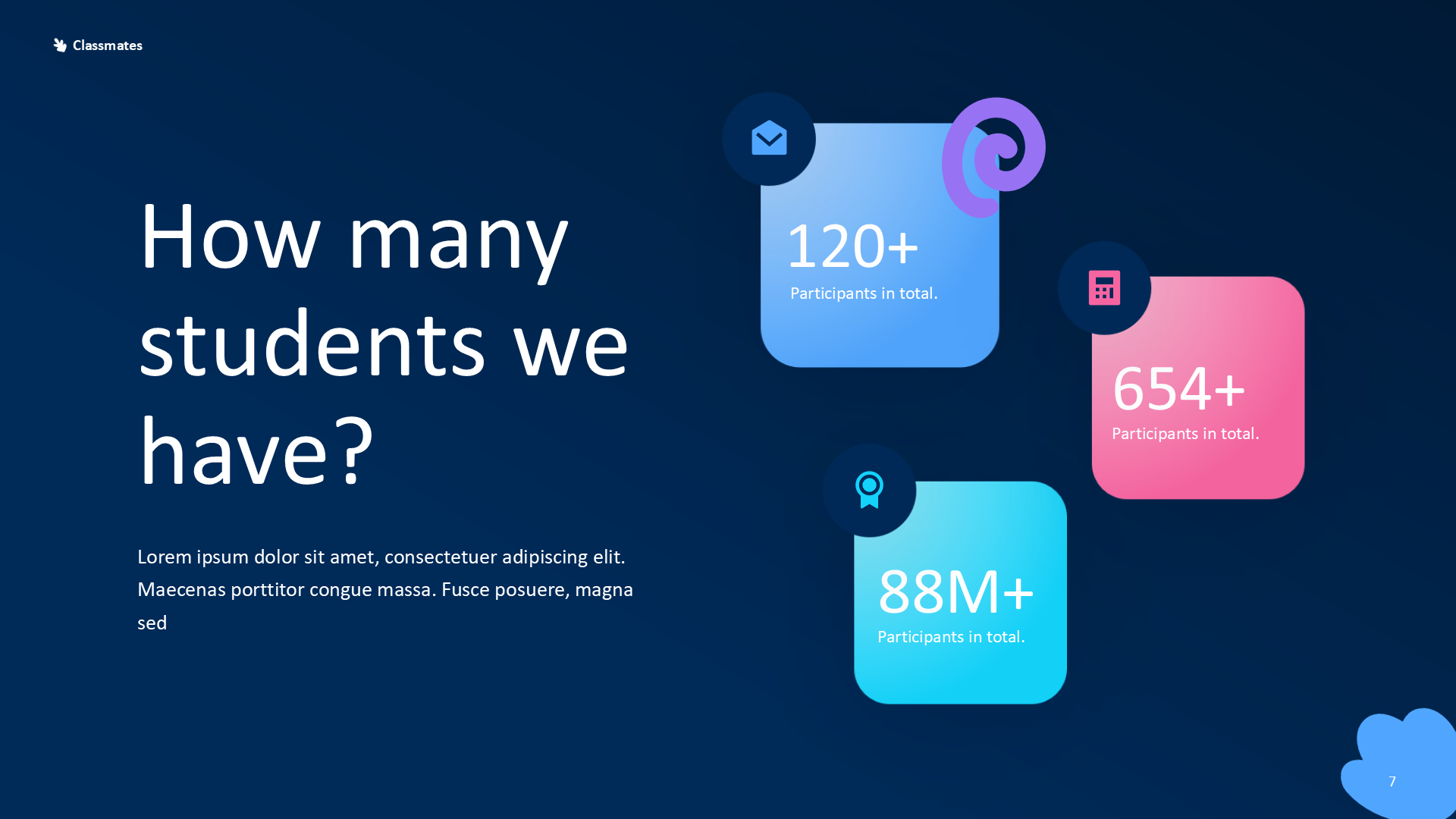 Education Classmate Dark slide 7